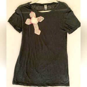 Vintage Cross Proverbs Logo Kavio Women’s Gray T-shirt Size Medium 1990’s